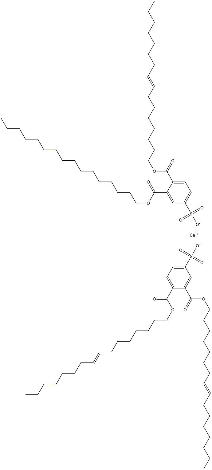 ビス[3,4-ジ(8-ヘキサデセニルオキシカルボニル)ベンゼンスルホン酸]カルシウム 化学構造式