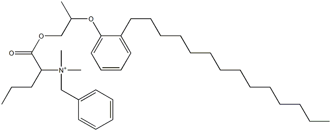 N,N-ジメチル-N-ベンジル-N-[1-[[2-(2-テトラデシルフェニルオキシ)プロピル]オキシカルボニル]ブチル]アミニウム 化学構造式