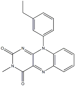 3-Methyl-10-[3-ethylphenyl]pyrimido[4,5-b]quinoxaline-2,4(3H,10H)-dione Structure