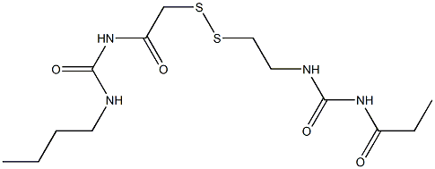 1-Propanoyl-3-[2-[[(3-butylureido)carbonylmethyl]dithio]ethyl]urea 结构式