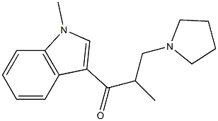 1-Methyl-3-[2-methyl-3-(pyrrolidin-1-yl)propionyl]-1H-indole 结构式