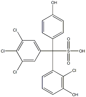 (2-Chloro-3-hydroxyphenyl)(3,4,5-trichlorophenyl)(4-hydroxyphenyl)methanesulfonic acid,,结构式