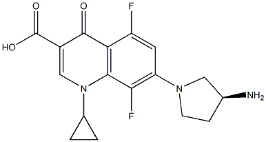 1-Cyclopropyl-7-[(3S)-3-amino-1-pyrrolidinyl]-5,8-difluoro-1,4-dihydro-4-oxoquinoline-3-carboxylic acid Struktur