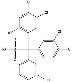 (3,4-ジクロロフェニル)(3,4-ジクロロ-6-ヒドロキシフェニル)(3-ヒドロキシフェニル)メタンスルホン酸 化学構造式