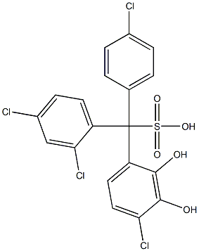 (4-Chlorophenyl)(2,4-dichlorophenyl)(4-chloro-2,3-dihydroxyphenyl)methanesulfonic acid,,结构式