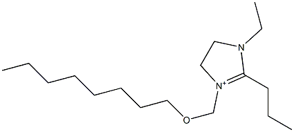 1-Ethyl-2-propyl-3-[(octyloxy)methyl]-4,5-dihydro-1H-imidazol-3-ium,,结构式