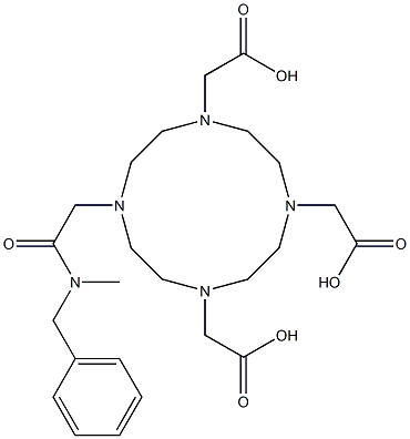 10-(N-Benzylmethylaminocarbonylmethyl)-1,4,7,10-tetraazacyclododecane-1,4,7-triacetic acid Struktur