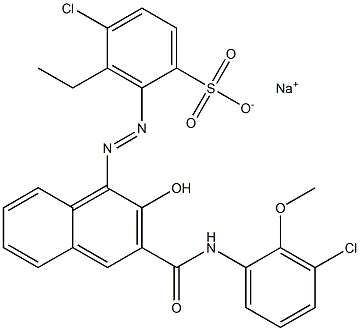 4-Chloro-3-ethyl-2-[[3-[[(3-chloro-2-methoxyphenyl)amino]carbonyl]-2-hydroxy-1-naphtyl]azo]benzenesulfonic acid sodium salt