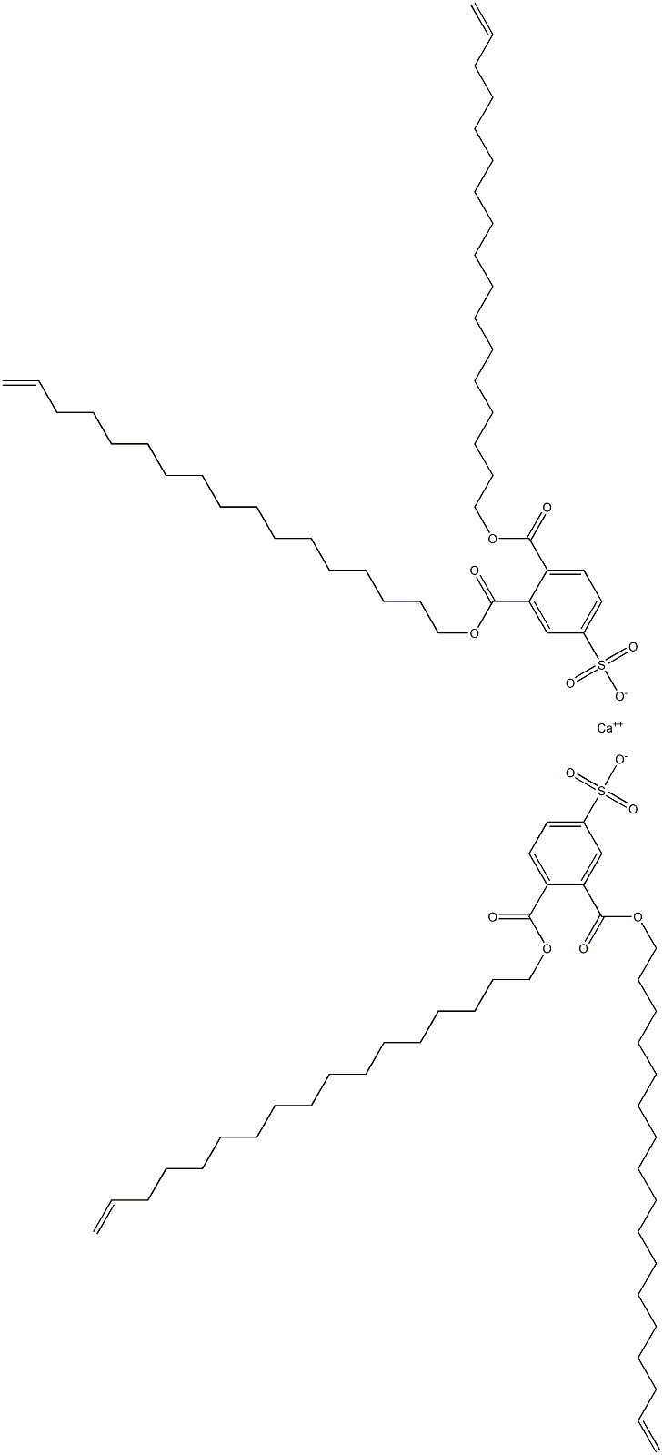 ビス[3,4-ジ(16-ヘプタデセニルオキシカルボニル)ベンゼンスルホン酸]カルシウム 化学構造式