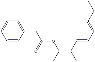 Phenylacetic acid 1,2-dimethyl-3,5-octadienyl ester Struktur