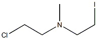 N-(2-クロロエチル)-N-(2-ヨードエチル)-N-メチルアミン 化学構造式