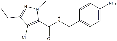 4-クロロ-5-エチル-2-メチル-N-[4-アミノベンジル]-2H-ピラゾール-3-カルボアミド 化学構造式