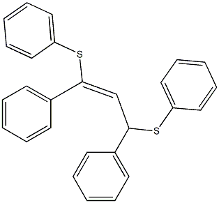(E)-1,3-Bis(phenylthio)-1,3-diphenyl-1-propene Struktur