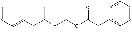フェニル酢酸3,6-ジメチル-5,7-オクタジエニル 化学構造式