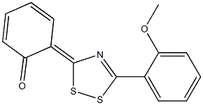 6-[5-(2-メトキシフェニル)-3H-1,2,4-ジチアゾール-3-イリデン]-2,4-シクロヘキサジエン-1-オン 化学構造式