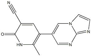 6-[(1,2-Dihydro-2-oxo-3-cyano-6-methylpyridin)-5-yl]imidazo[1,2-a]pyrimidine,,结构式