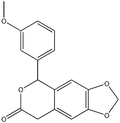 5-(3-メトキシフェニル)-5H-1,3-ジオキソロ[4,5-g][2]ベンゾピラン-7(8H)-オン 化学構造式