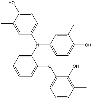 N,N-Bis(4-hydroxy-3-methylphenyl)-2-(2-hydroxy-3-methylphenoxy)benzenamine,,结构式