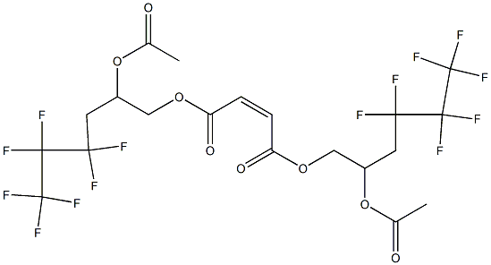 マレイン酸ビス(2-アセチルオキシ-4,4,5,5,6,6,6-ヘプタフルオロヘキシル) 化学構造式