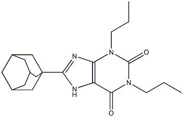 1,3-Dipropyl-8-(1-adamantyl)-7H-purine-2,6(1H,3H)-dione Structure