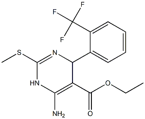 6-Amino-1,4-dihydro-2-methylthio-4-(2-trifluoromethylphenyl)pyrimidine-5-carboxylic acid ethyl ester Structure