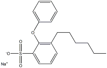3-Hexyl-2-phenoxybenzenesulfonic acid sodium salt,,结构式