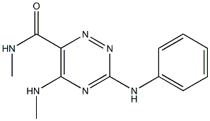 N-Methyl-3-anilino-5-(methylamino)-1,2,4-triazine-6-carboxamide Structure