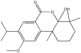 1,2,3,4,4a,10b-Hexahydro-4a-hydroxy-9-methoxy-4,4,10b-trimethyl-8-(1-methylethyl)-6H-dibenzo[b,d]pyran-6-one Struktur
