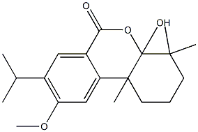 1,2,3,4,4a,10b-ヘキサヒドロ-4a-ヒドロキシ-9-メトキシ-4,4,10b-トリメチル-8-(1-メチルエチル)-6H-ジベンゾ[b,d]ピラン-6-オン 化学構造式