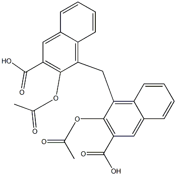 4,4'-メチレンビス(3-アセトキシ-2-ナフトエ酸) 化学構造式