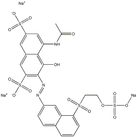 5-Acetylamino-4-hydroxy-3-[8-[2-(sodiooxysulfonyloxy)ethylsulfonyl]-2-naphtylazo]-2,7-naphthalenedisulfonic acid disodium salt,,结构式