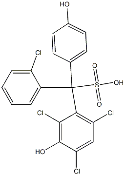 (2-Chlorophenyl)(2,4,6-trichloro-3-hydroxyphenyl)(4-hydroxyphenyl)methanesulfonic acid,,结构式