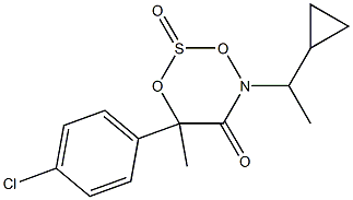 4-(1-シクロプロピルエチル)-6-メチル-6-(4-クロロフェニル)-4H-1,3,2,4-ジオキサチアジン-5(6H)-オン2-オキシド 化学構造式