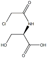 (R)-2-[(クロロアセチル)アミノ]-3-ヒドロキシプロパン酸 化学構造式