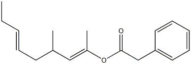 Phenylacetic acid 1,3-dimethyl-1,5-octadienyl ester Struktur