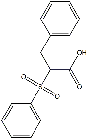 2-フェニルスルホニル-3-フェニルプロパン酸 化学構造式