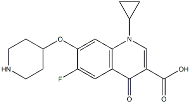 7-[4-Piperidinyloxy]-1-cyclopropyl-6-fluoro-1,4-dihydro-4-oxoquinoline-3-carboxylic acid 结构式