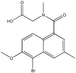 [N-[[5-Bromo-3-methyl-6-methoxy-1-naphthalenyl]carbonyl]-N-methylamino]acetic acid Structure