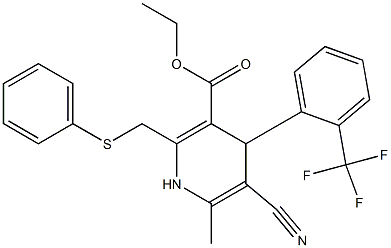 5-Cyano-1,4-dihydro-6-methyl-2-[phenylthiomethyl]-4-(2-trifluoromethylphenyl)pyridine-3-carboxylic acid ethyl ester