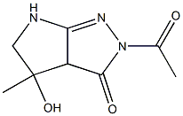 2-Acetyl-3a,4,5,6-tetrahydro-4-hydroxy-4-methylpyrrolo[2,3-c]pyrazol-3(2H)-one 结构式