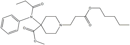 4-(メトキシカルボニル)-4-[フェニル(1-オキソプロピル)アミノ]ピペリジン-1-プロピオン酸ペンチル 化学構造式