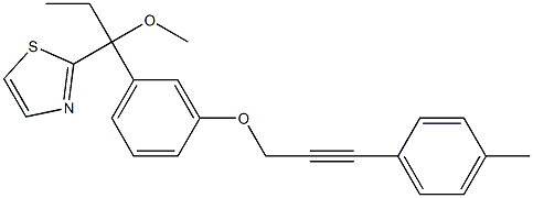 2-[1-Methoxy-1-[3-[3-(4-methylphenyl)-2-propynyloxy]phenyl]propyl]thiazole 结构式