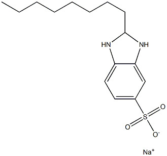 2,3-Dihydro-2-octyl-1H-benzimidazole-5-sulfonic acid sodium salt,,结构式