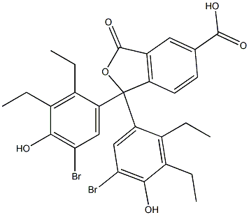 1,1-Bis(5-bromo-2,3-diethyl-4-hydroxyphenyl)-1,3-dihydro-3-oxoisobenzofuran-5-carboxylic acid,,结构式