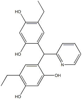 2-[ビス(2,4-ジヒドロキシ-5-エチルフェニル)メチル]ピリジン 化学構造式
