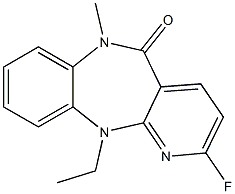 6,11-Dihydro-11-ethyl-2-fluoro-6-methyl-5H-pyrido[2,3-b][1,5]benzodiazepin-5-one 结构式