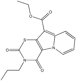 3,4-Dihydro-2,4-dioxo-3-propyl-2H-1,3-thiazino[6,5-b]indolizine-10-carboxylic acid ethyl ester Structure