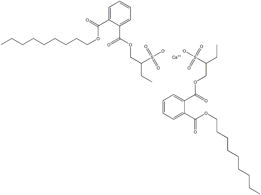 ビス[1-[(2-ノニルオキシカルボニルフェニル)カルボニルオキシ]ブタン-2-スルホン酸]カルシウム 化学構造式