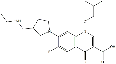 6-Fluoro-1-(2-methylpropyloxy)-1,4-dihydro-4-oxo-7-[3-(ethylaminomethyl)-1-pyrrolidinyl]quinoline-3-carboxylic acid Structure