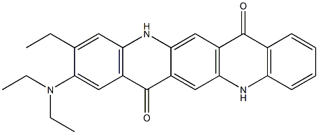 2-(ジエチルアミノ)-3-エチル-5,12-ジヒドロキノ[2,3-b]アクリジン-7,14-ジオン 化学構造式